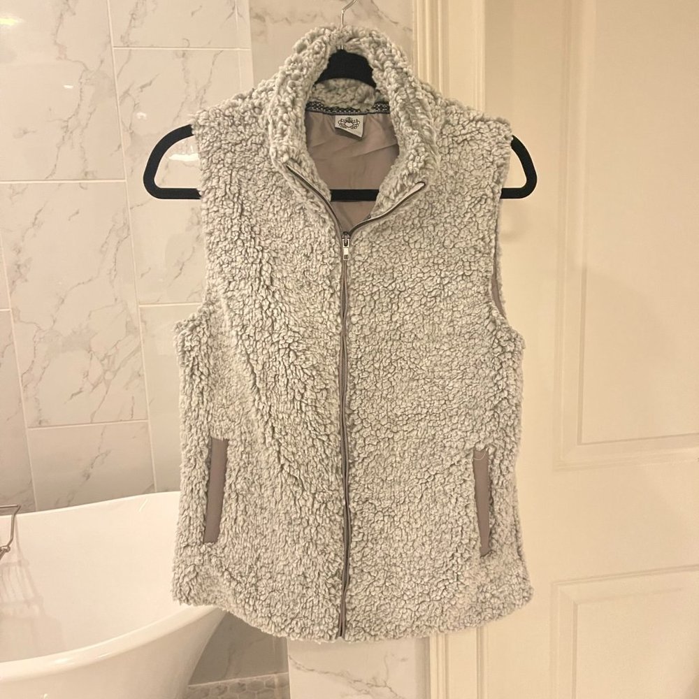 Sherpa Zip Up Womens Vest - Size Small